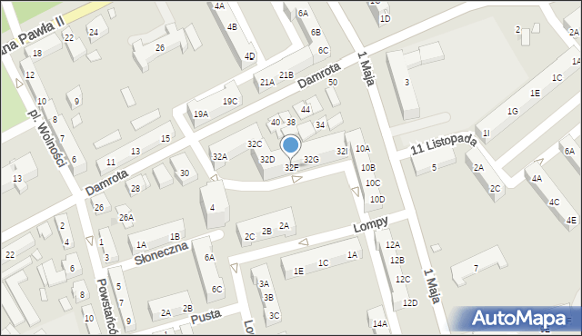 Kędzierzyn-Koźle, Damrota Konstantego, 32F, mapa Kędzierzyna-Koźle