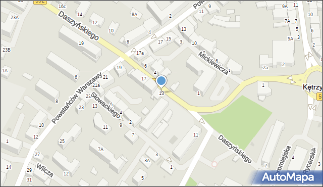 Kętrzyn, Daszyńskiego Ignacego, 13, mapa Kętrzyn