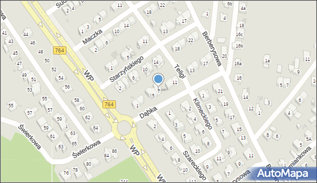 Kielce, Dąbka Stanisława, płk., 7, mapa Kielc