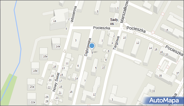 Kielce, Dąbrowska, 3, mapa Kielc