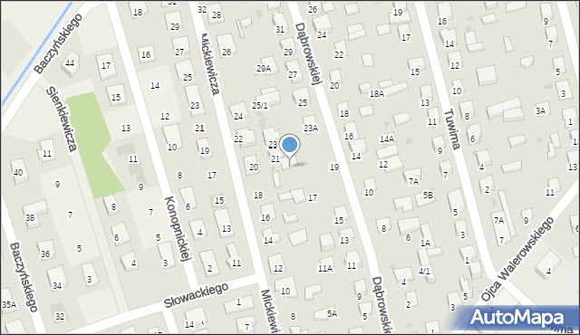 Kleosin, Dąbrowskiej Marii, 21A, mapa Kleosin