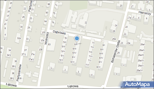 Kłodzko, Dąbrówki, 6/II, mapa Kłodzka