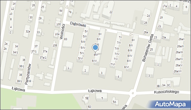 Kłodzko, Dąbrówki, 6/V, mapa Kłodzka