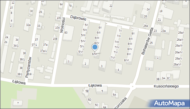 Kłodzko, Dąbrówki, 6/VI, mapa Kłodzka