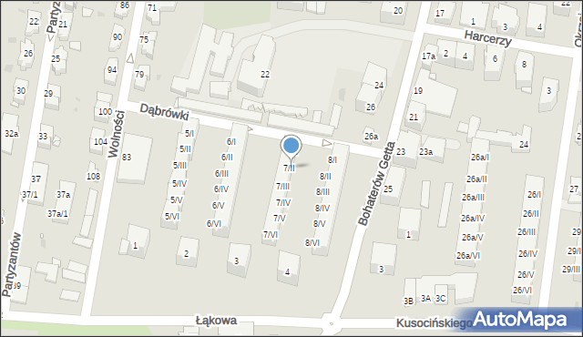 Kłodzko, Dąbrówki, 7/II, mapa Kłodzka