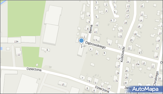 Kluczbork, Dąbrowskiego, gen., 2, mapa Kluczbork