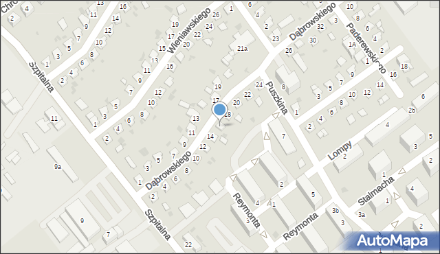 Knurów, Dąbrowskiego Jarosława, gen., 16, mapa Knurów