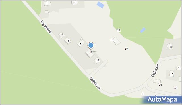 Kobylarnia, Dąbrowa, 9, mapa Kobylarnia