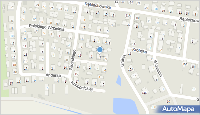 Kobylin, Dąbrowskiej Marii, 3, mapa Kobylin