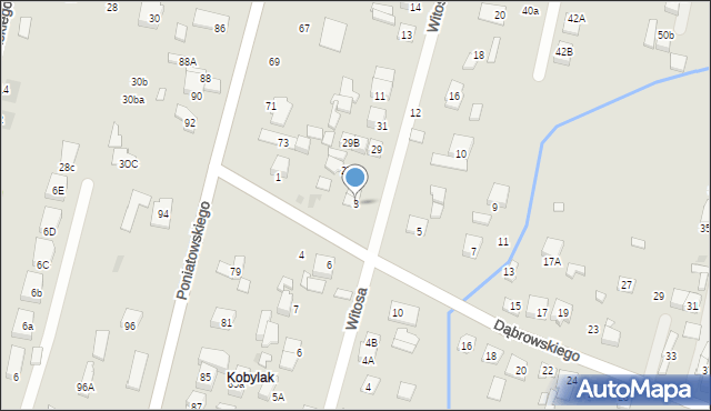Kobyłka, Dąbrowskiego Henryka, gen., 3, mapa Kobyłka