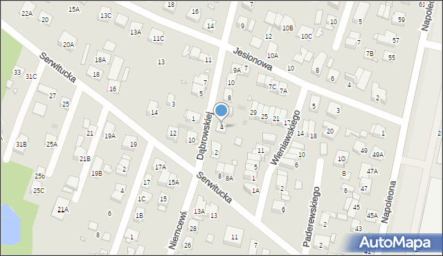 Kobyłka, Dąbrowskiej Marii, 4, mapa Kobyłka