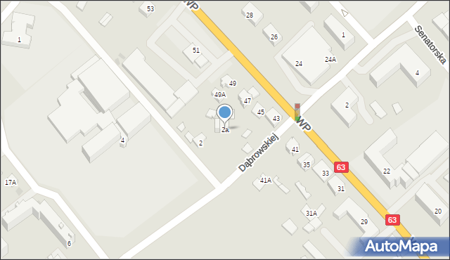 Kolno, Dąbrowskiej Marii, 2a, mapa Kolno