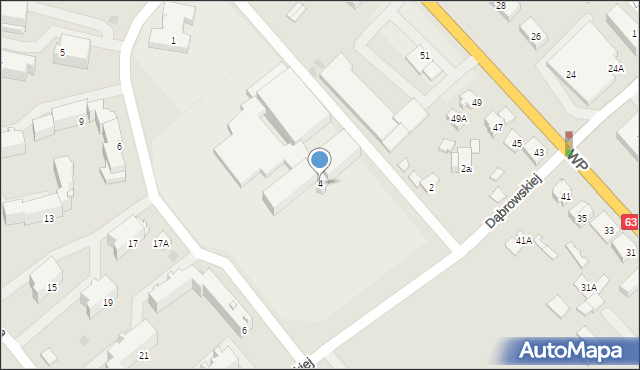 Kolno, Dąbrowskiej Marii, 4, mapa Kolno