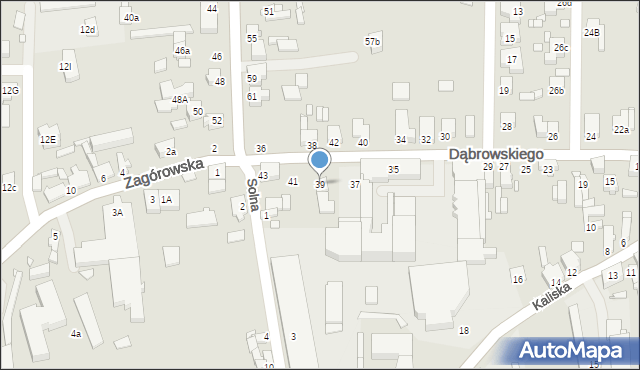Konin, Dąbrowskiego Jarosława, gen., 39, mapa Konina
