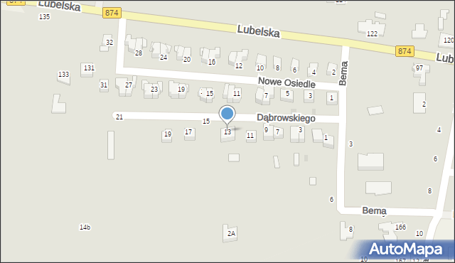 Końskowola, Dąbrowskiego Henryka, gen., 13, mapa Końskowola