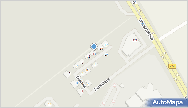 Konstancin-Jeziorna, Daliowa, 13, mapa Konstancin-Jeziorna