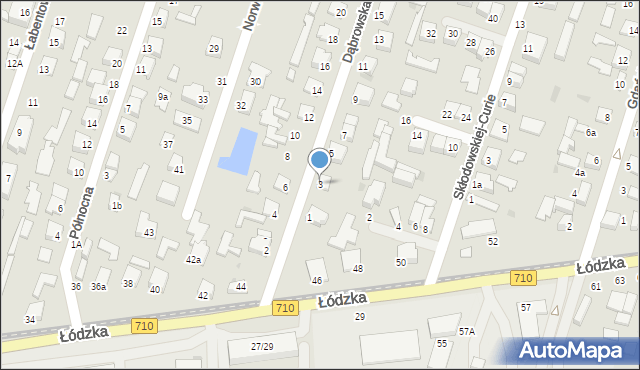 Konstantynów Łódzki, Dąbrowska, 3, mapa Konstantynów Łódzki