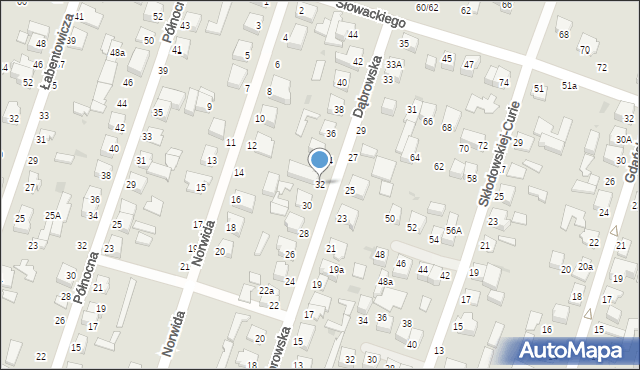 Konstantynów Łódzki, Dąbrowska, 32, mapa Konstantynów Łódzki