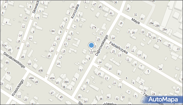 Kościan, Dąbrowskiego Henryka, gen., 11, mapa Kościan