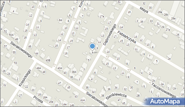 Kościan, Dąbrowskiego Henryka, gen., 7, mapa Kościan