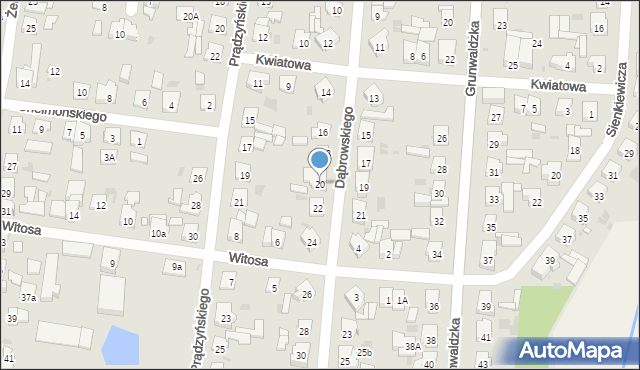 Kostrzyn, Dąbrowskiego Jarosława, gen., 20, mapa Kostrzyn