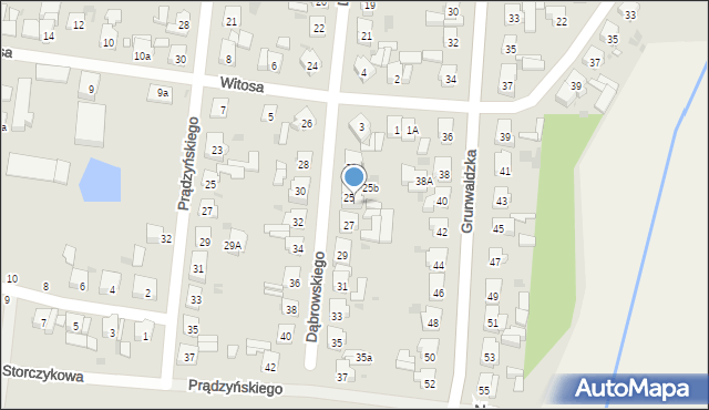 Kostrzyn, Dąbrowskiego Jarosława, gen., 25a, mapa Kostrzyn