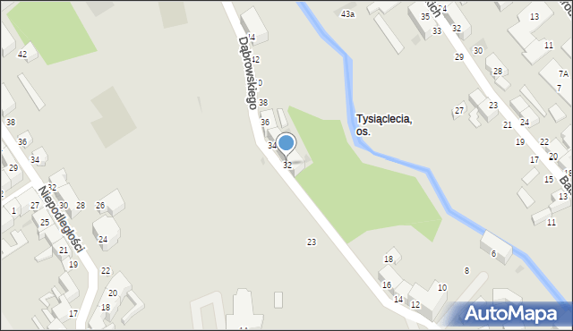 Koszalin, Dąbrowskiego Jarosława, gen., 32, mapa Koszalina