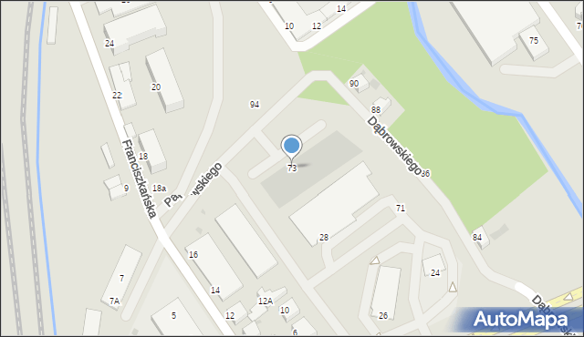 Koszalin, Dąbrowskiego Jarosława, gen., 73, mapa Koszalina