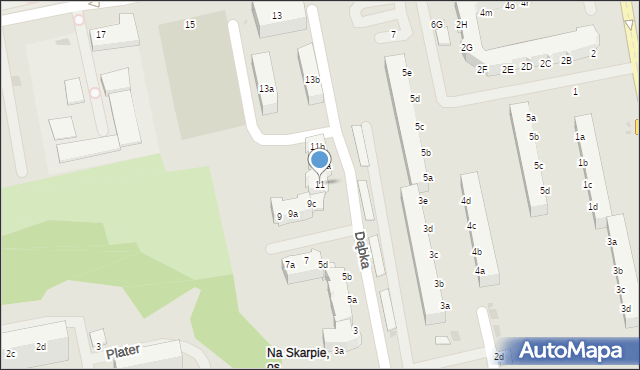 Koszalin, Dąbka Stanisława, 11, mapa Koszalina