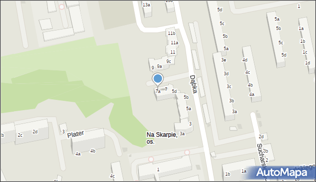 Koszalin, Dąbka Stanisława, 7a, mapa Koszalina