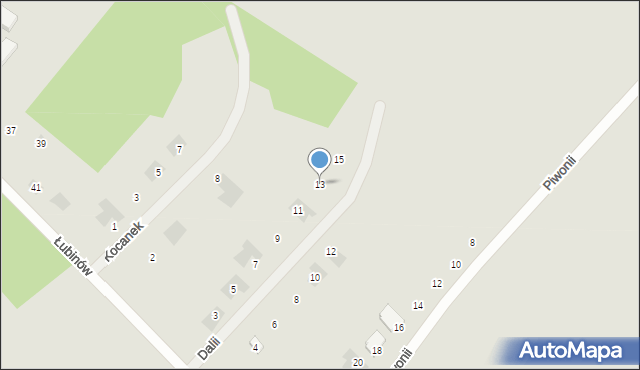 Koszalin, Dalii, 13, mapa Koszalina