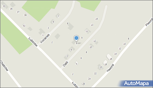 Koszalin, Dalii, 7, mapa Koszalina