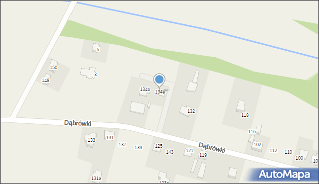 Koszęcin, Dąbrówki, 134a, mapa Koszęcin