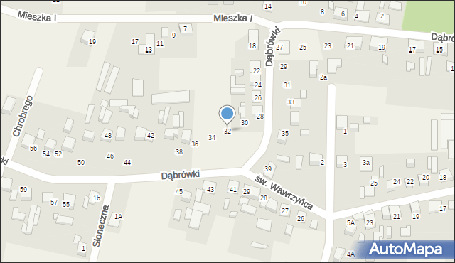 Koszęcin, Dąbrówki, 32, mapa Koszęcin