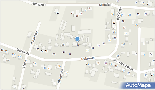 Koszęcin, Dąbrówki, 42, mapa Koszęcin