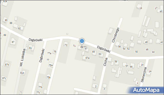 Koszęcin, Dąbrówki, 69, mapa Koszęcin