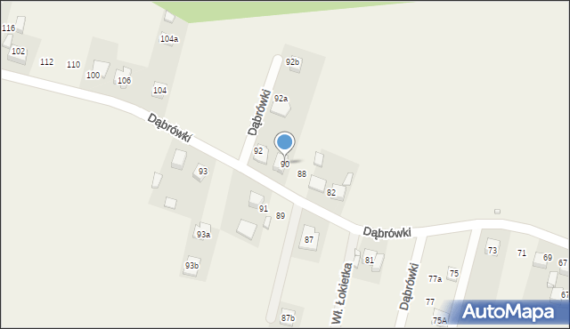 Koszęcin, Dąbrówki, 90, mapa Koszęcin