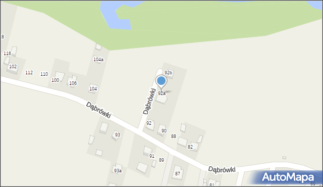 Koszęcin, Dąbrówki, 92a, mapa Koszęcin