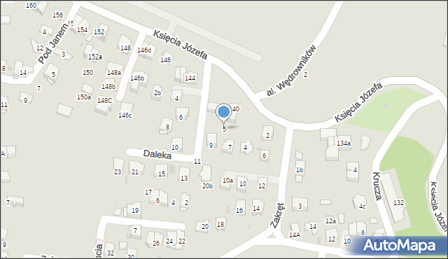 Kraków, Daleka, 5, mapa Krakowa
