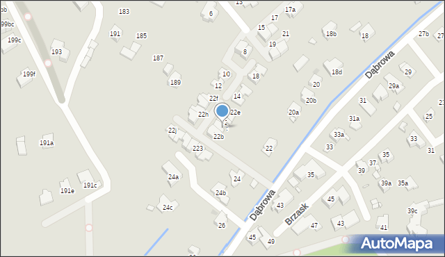 Kraków, Dąbrowa, 22c, mapa Krakowa