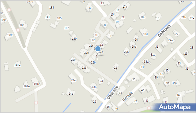 Kraków, Dąbrowa, 22d, mapa Krakowa