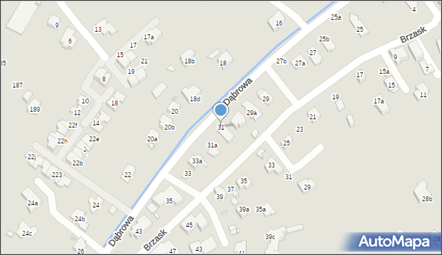 Kraków, Dąbrowa, 31, mapa Krakowa