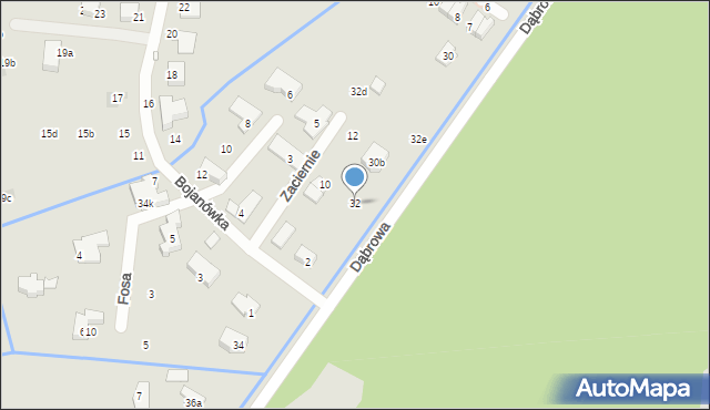 Kraków, Dąbrowa, 32, mapa Krakowa