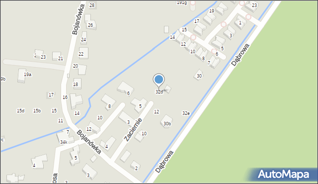 Kraków, Dąbrowa, 32d, mapa Krakowa