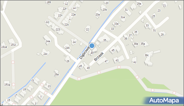 Kraków, Dąbrowa, 43, mapa Krakowa