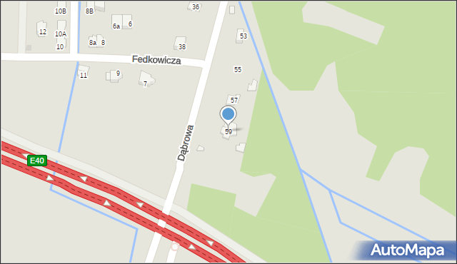 Kraków, Dąbrowa, 59, mapa Krakowa