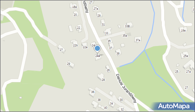 Kraków, Danusi Jurandówny, 24a, mapa Krakowa