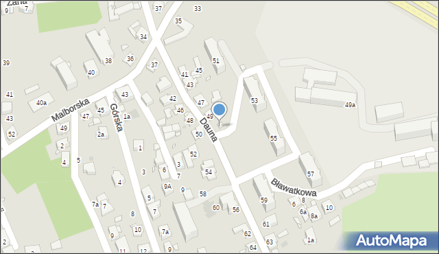 Kraków, Dauna Alfreda, 49a, mapa Krakowa