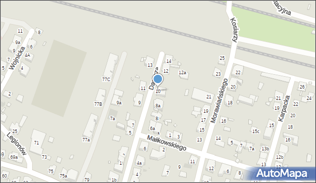 Kraków, Darasza Wojciecha, 10, mapa Krakowa