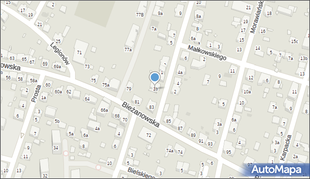 Kraków, Darasza Wojciecha, 1b, mapa Krakowa
